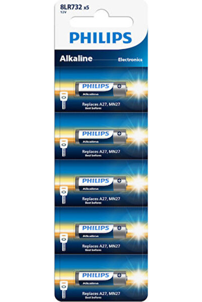 Philips A27 / Mn27 / 8lr732 Αλκαλικές Μπαταρίες A27 12V 5 τεμάχια Κωδικός: 8L...
