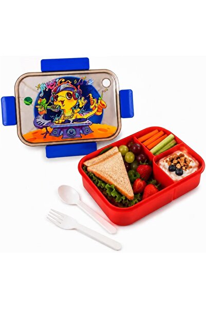 TOSHIONICS Kids Lunch Box Set with Spoon & Fork, 1800ml Bento Lunch Box for B...