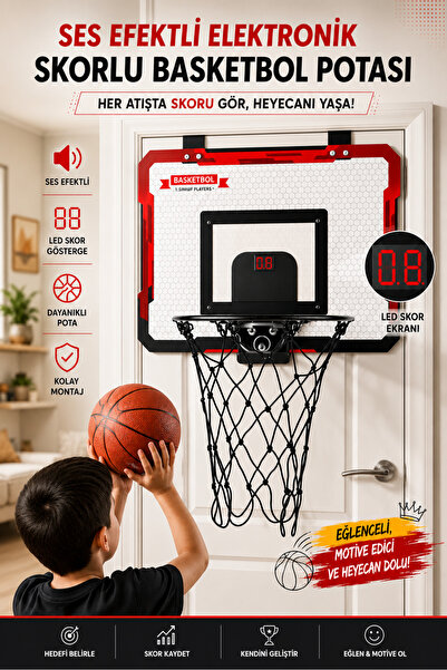 indirimsevinci Ses Efektli Elektronik Skorlu Basketbol Potası LED Skor Göster...