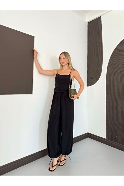 timagna Women's Jumpsuit with Straps, Draped Detail, Elasticized Legs, New Se...