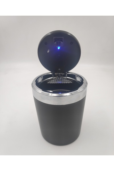 Tuningpazar Oto Araç İçi Kapaklı Led Işıklı Metal Hazneli Küllük