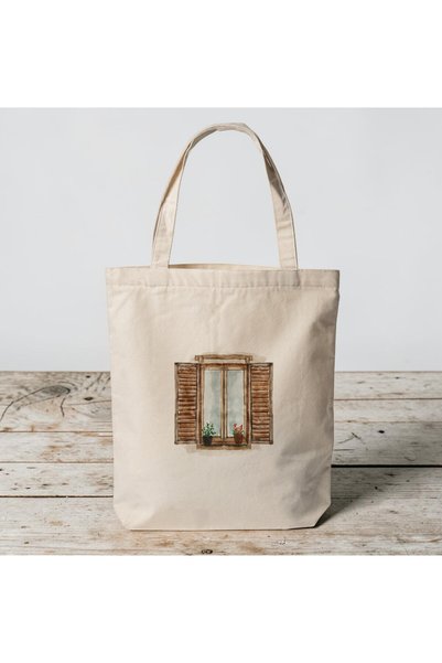 riyaz Window Retro Printed Fabric Shoulder Bag - 35X40 cm