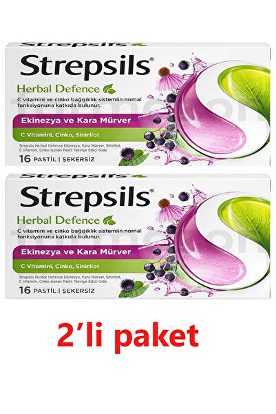 STREPSİLS Herbal Defence Karamürver & Ekinezya 16 Pastil (iki kutu)
