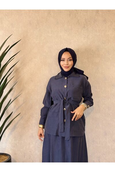 ALANURMODA 4488 بدلة بثلاثة جيوب أمامية باللون الأزرق الداكن