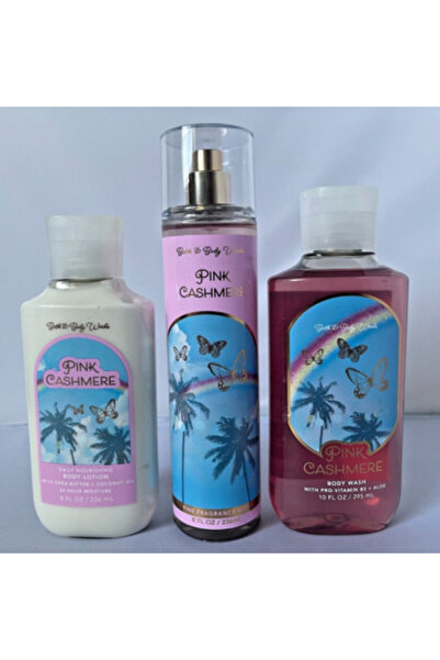 Bath & Body Works رذاذ عطري فاخر من الكشمير الوردي، لوشن، وجل استحمام