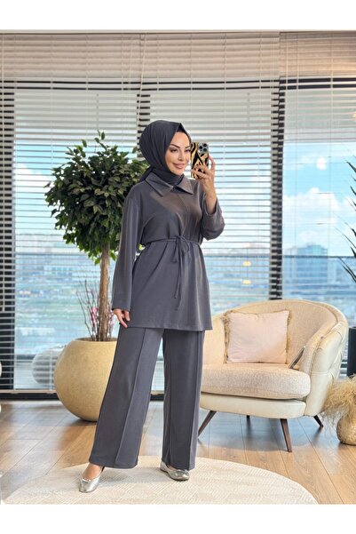 ALANURMODA 14445 طقم فيريدي أنثراسايت