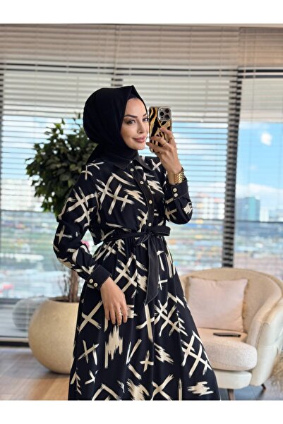 Taşpınar LYL304 فستان الأحلام باللون الأسود