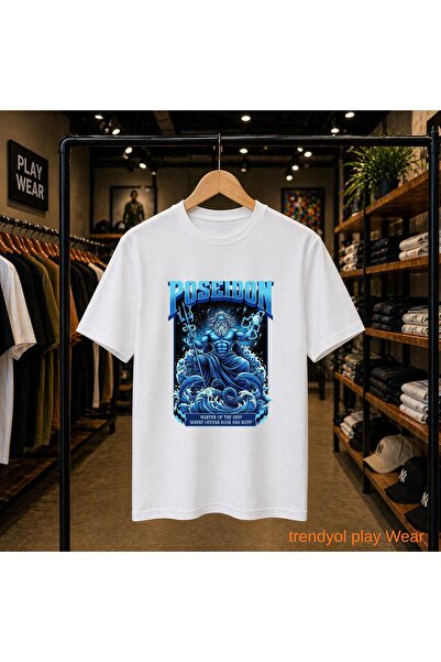 playwear Position Printed 100% Cotton Oversize Loose Regular Fit Crew Neck T-...