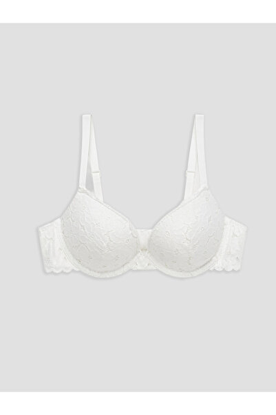 LC Waikiki Vizyon New Season Ecru Underwire Padded Lace T-Shirt Bra