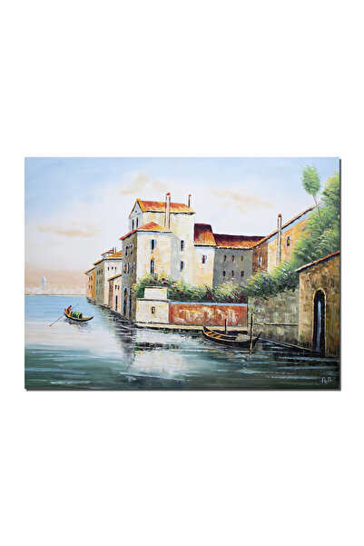 artnova Гигантска ръчно рисувана картина, Пейзаж на Венеция, 120x90см, маслен...