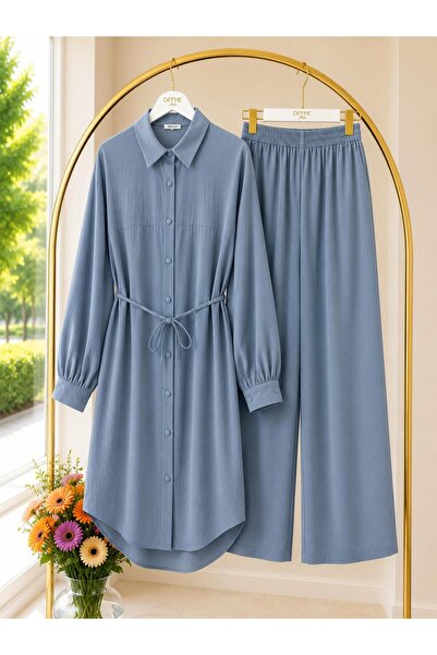 MODA VEDAT Set pantaloni cu tunică lungă pentru femei -0500 (tunică 120 cm, p...