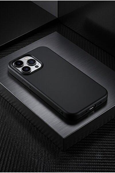 AKSEFİZZ iPhone 14 Pro Max Kılıf Yumuşak Sade Esnek İnce Pürüssüz Dokulu Kapak