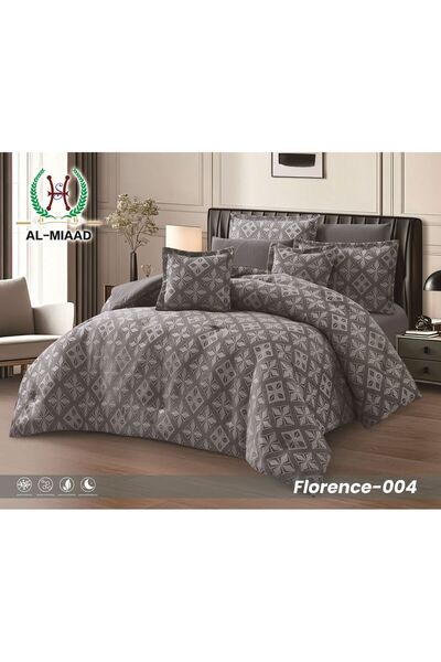 ALMIAAD Flover Nefur and Text Microfiber Fixed Filling 5 Piece Set - Softness...