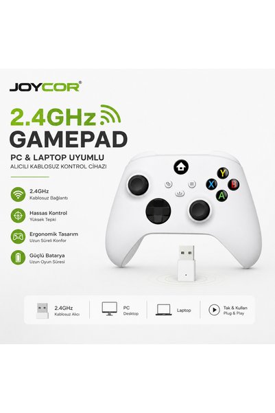 JOYCOR GX-200 2.4GHz Kablosuz Gamepad – PC & Laptop & Masaüstü Uyumlu USB Alı...