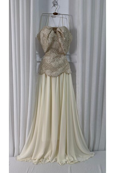 Jood Luxury Embroidery Flower Sequin Evening Party Maxi Dress