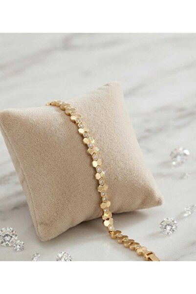 XUPING JEWELRY Xuping Vip 14k Petek Model Zirkon Taş Bileklik