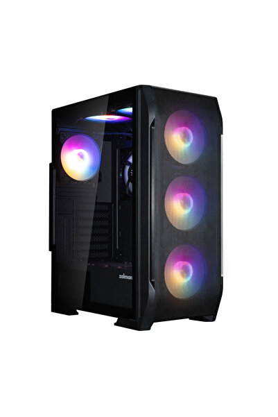 Universal ZALMAN N7 Plus V2، 700 واط 80+، لوحة شبكية، زجاج مقسى، 6x120 ملم مر...