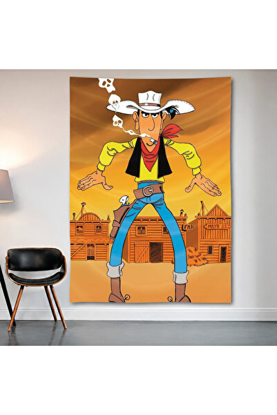 Geek Cultcha Lucky Luke Wall Covering Wall Tapestry First Quality Satin Fabri...