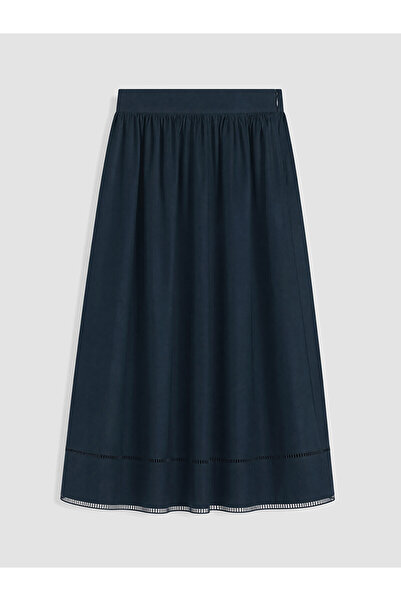 LC Waikiki Trendlucky Flared Skirt with Zipper at Waist and Embroidery Detail