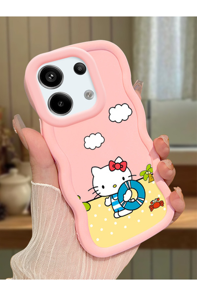 Hontinga Poco X6 5g Compatible Case Camera Protector Pink Silicone Couple Pho...