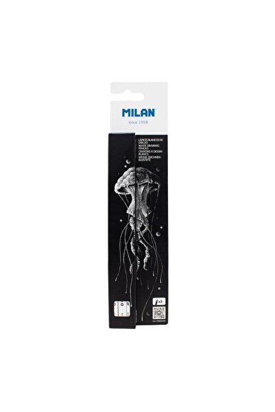 Milan Creioane desen set 3 alb carbune 4mm pentru hartie inchisa la culoare