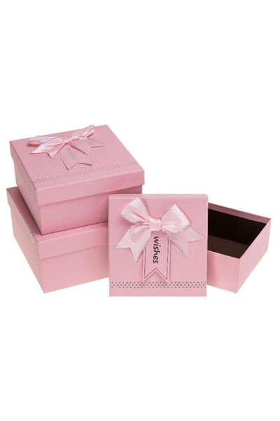OEM Set 3 cutii cadou Rozette multicolor 21x21cm