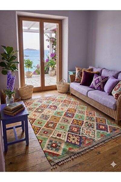 DOGANLAR ANTIQ MİRAS El Dokuma 50 Multy Kök Boya Yün Kilim-129x174