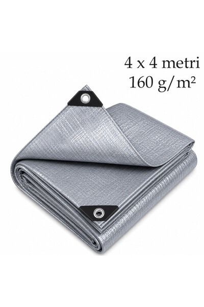 OEM Prelată PE 4x4 m, 160 g/m², inele metalice, multifuncțională, protecție ș...