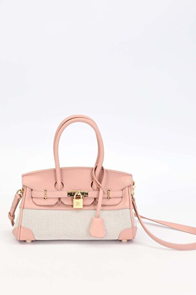 Levidor Pink Oval Lock Detail Handbag