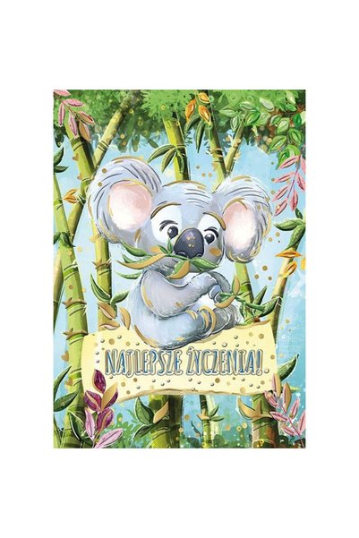 HENRY Karnet A5/ felicitare Koala, cu detalii aurite, in relief, cu plic, Mul...