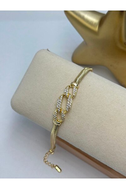 BYYEŞO Chain and Zircon Stone Detail Bracelet (Steel)
