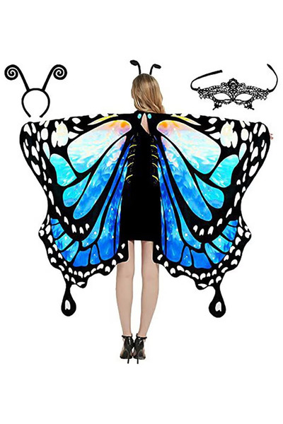 TAPIT Halloween Butterfly Wings Costume for Girls Butterfly Cape for Kid Fair...