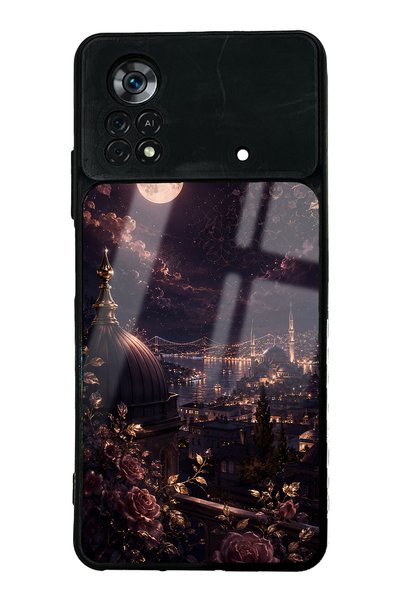 Spoyi حافظة هاتف Xiaomi Poco X4 Pro بتصميم ليلي لامع من خشب الورد بوسفوروس
