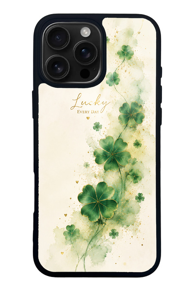 Spoyi حافظة هاتف لامعة بتصميم Lucky Clover Whisper لهاتف iPhone 16 Pro Max