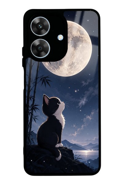 Spoyi حافظة هاتف لامعة بتصميم Realme Note 60 Moon Guardian Kitty