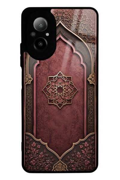 Spoyi Realme 12 Lite Burgundy Glossy Phone Case with Ottoman Emblem Design