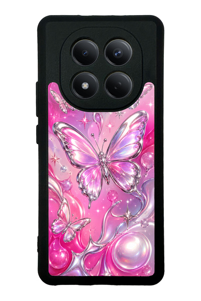 Spoyi Xiaomi Redmi Note 15 4g Pink Prism Butterfly Design Glossy Phone Case