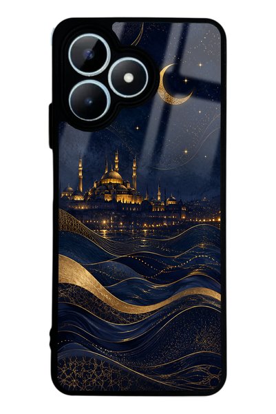Spoyi Realme Note 50 Golden Crescent Bosphorus Design Glossy Phone Case