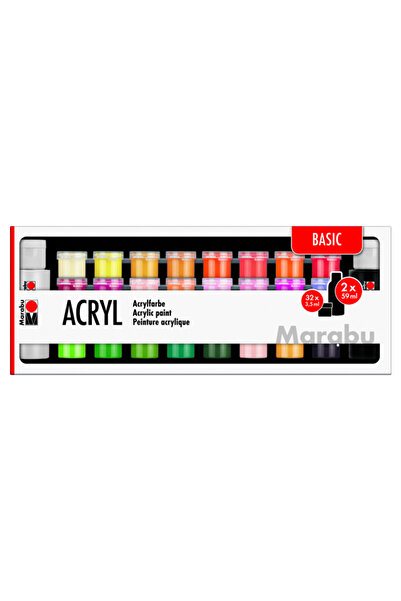 Marabu Set culori acrilice Basic, Marabu, 32 x 3.5 ml