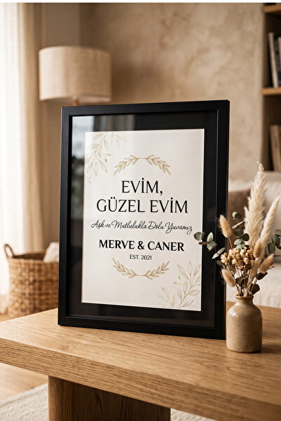 ÇELİKLER HEDİYE Kişiye Özel Evim Güzel Evim Çerçeve Yeni Ev Hediyesi Dekorati...