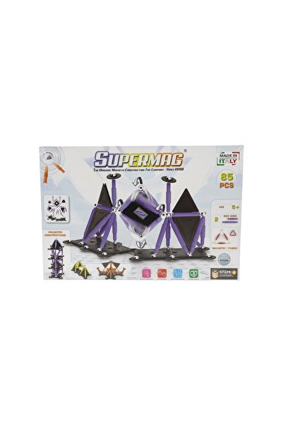 TUFY TOYS Supermag 85 Piece Magnetic Building Toy and Geometry Stem Education...