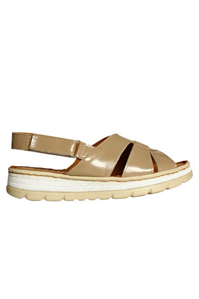 Platin Mink Patent Leather Women's Sandals