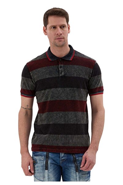 Cipo & Baxx Men's Striped Polo Collar T-Shirt Slim Fit Cotton Casual Stylish ...