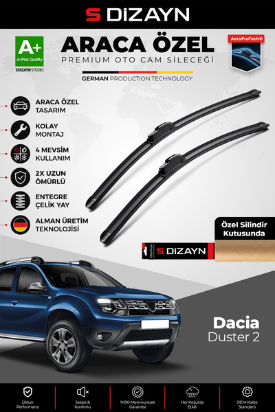 S Dizayn S-Dizayn Dacia Duster Ön Cam Silecek Seti 2018-2023 Premium Araca Öz...