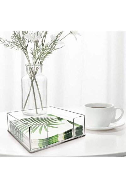 ZeeSquare Acrylic Napkin Holder for Table | Clear Luncheon Napkin Dispenser & Tissue Holder for Kitchen Countertop, Dining Table, Bathroom, Parties, Weddings & Events | Elegant Square Napkin Tray Orga