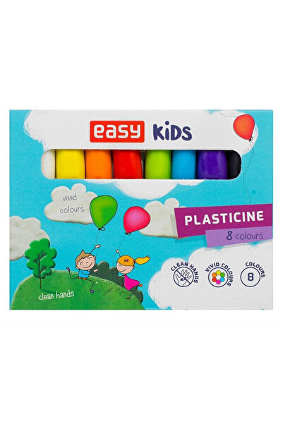 Easy Stationery Plastilină 8 culori – non-toxică, bastoane rotunde
