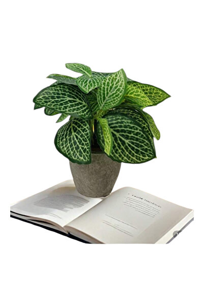 OEM Mini artificial plant in pot, mint leaves, pot height 6cm, total height 17cm