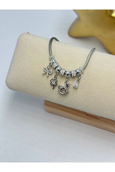 BYYEŞO Horse Figure Charm Detail Steel Bracelet