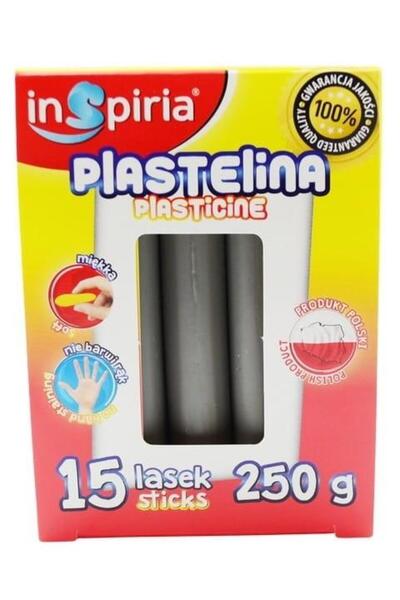 Inspiria Plastilina Inspiria, 15 batoane, gri, 250g