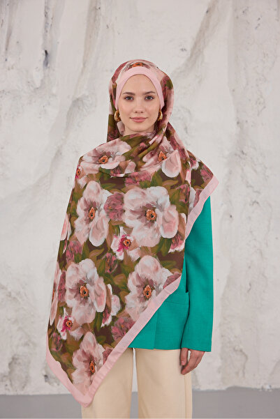 Mira İpek Sunshine Series Patterned Cotton Soft Shawl Women's Colorful Shawl